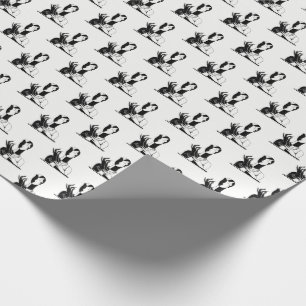 Papier Cadeau Dame Art Déco Vintage avec perles noir transp