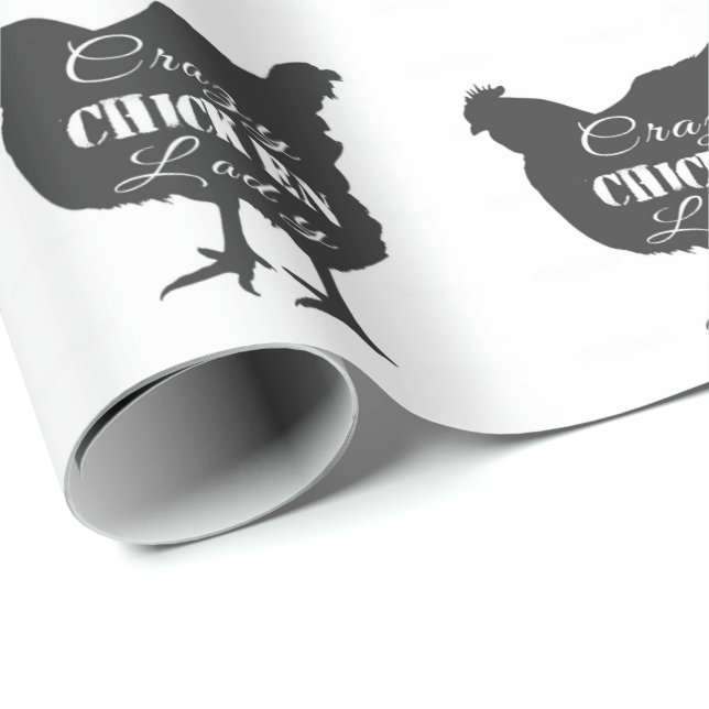 Papier Cadeau Dame Poulet Folle (Coin rond)