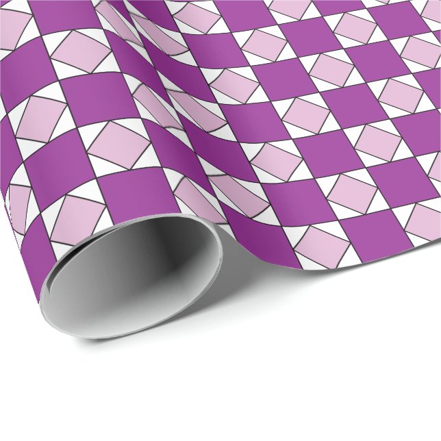 Papier Cadeau Dames Carré Violet Diamant Dames (Coin rond)