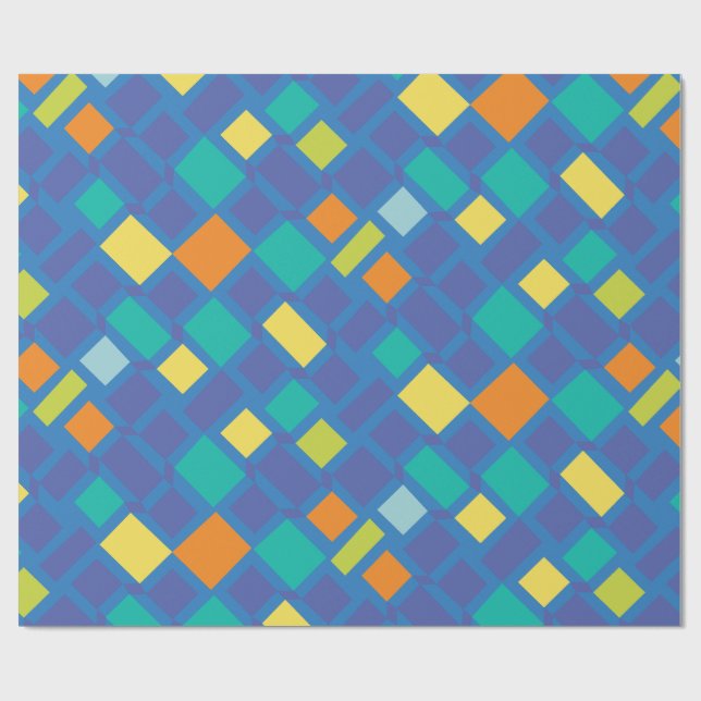 Papier Cadeau Damier enfant Ton frais   (Plat)