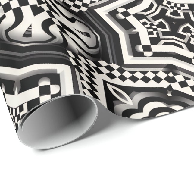 Papier Cadeau | Damier Rétro Mode (Coin rond)