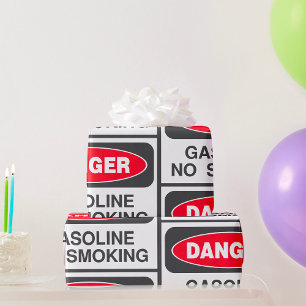 Papier Cadeau Danger Essence Non-Fumeurs Papier d'emballage des 