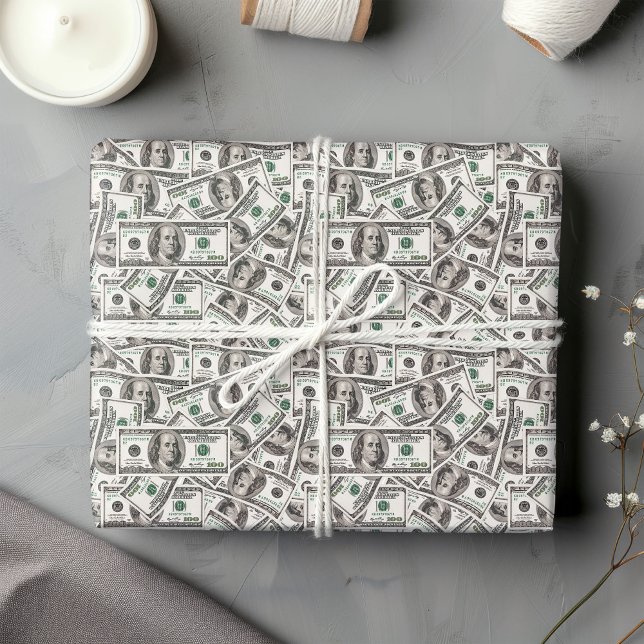 Papier cadeau d'anniversaire à motif dollar drôle  (Funny dollar pattern birthday wrapping paper )
