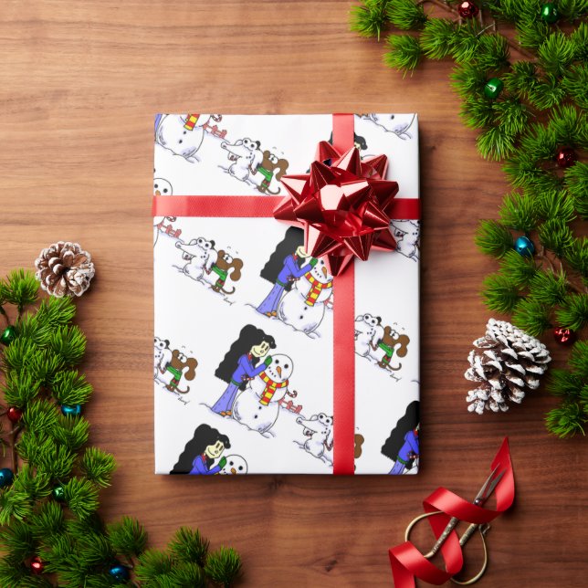 Papier cadeau d'anniversaire de Noël Hanoukka Snow (Cadeau de vacances)