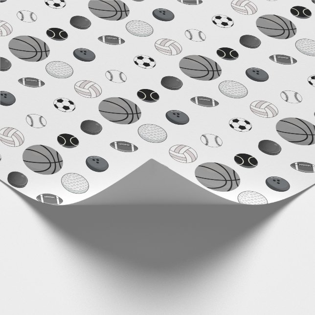 Papier cadeau d'anniversaire multisport moderne po (Coin)