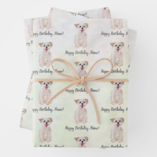 Papier cadeau d'anniversaire pour chien Morkie