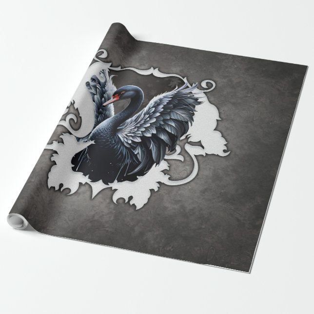 Papier Cadeau Dans l'ombre de l'élégance : Un cygne noir (Déroulé)