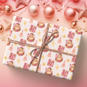 Papier Cadeau Dans mon ère de Noël Groovy Santa