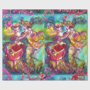 PAPIER CADEAU DANSE CARNAVALE, ROUGE PURRAL SWIRS