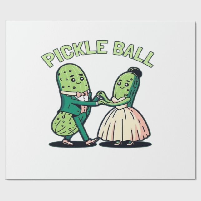 Papier Cadeau Danse de bal de Pickball (Plat)