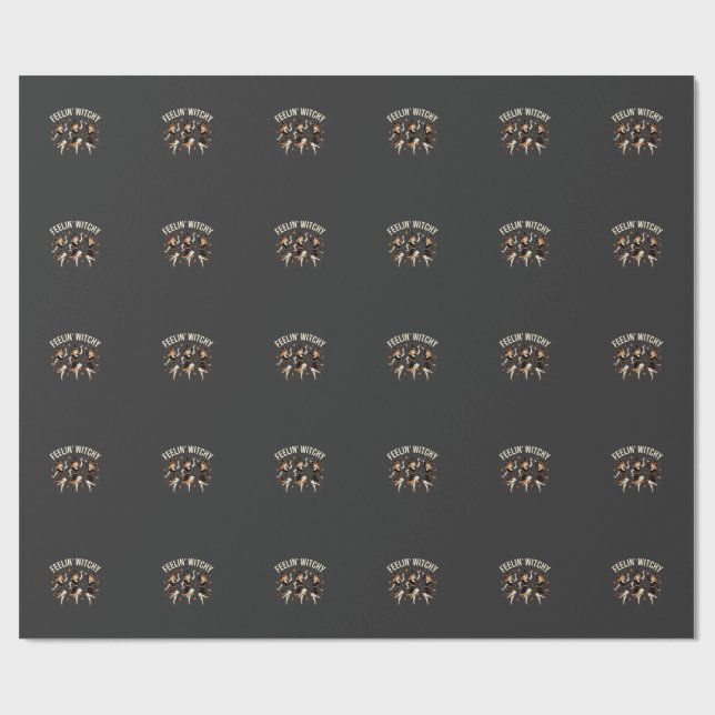 Papier Cadeau Danse de sorcière Halloween Feelin’ Witchy (Plat)