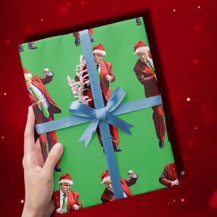 Papier Cadeau Danse de Trump Drôle Danse de Trump Père Noël No