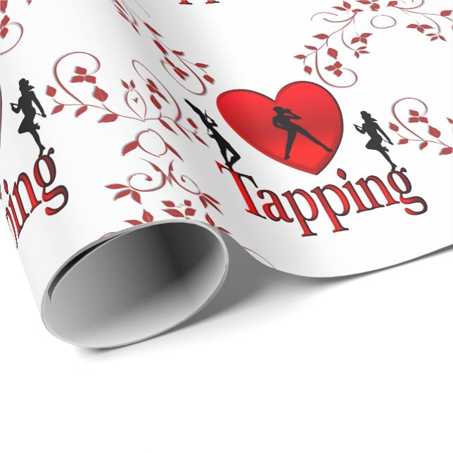 Papier Cadeau Danse I Heart Tap (Coin rond)