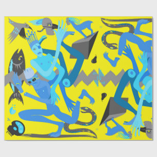 Papier Cadeau Danse jaune