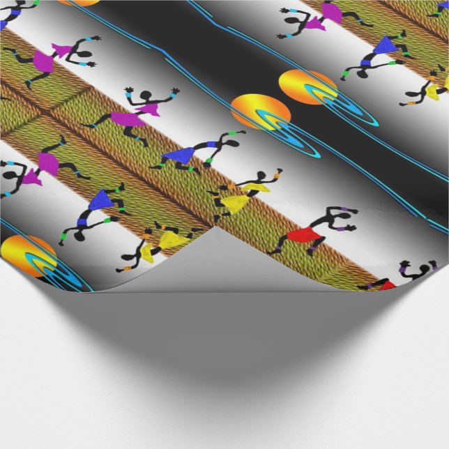 Papier Cadeau Danse Joyeuse de Kwanzaa (Coin)