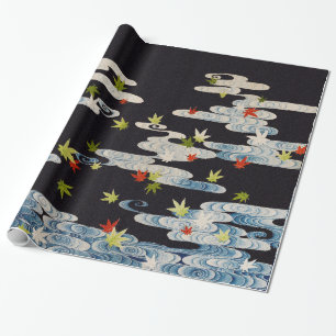 Papier Cadeau DANSE KIMONO, EAU COURANTE, CHUTE FEUILLE Florale