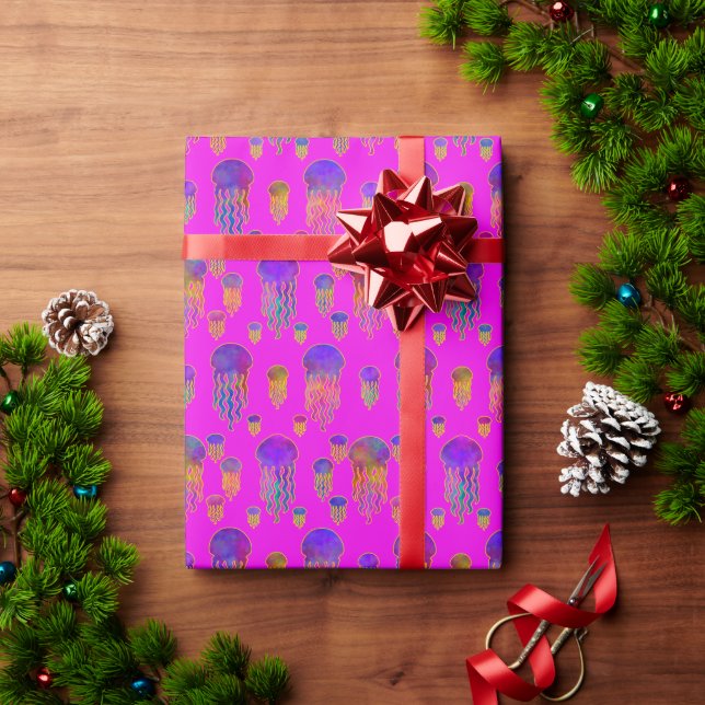 Papier Cadeau Danse sous-marine Rainbows Magenta (Cadeau de vacances)