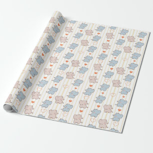 Papier Cadeau Danser des éléphants pour petits bébés