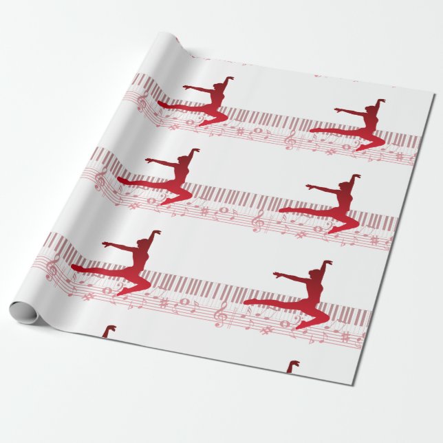 Papier Cadeau Danseur de ballet sur un clavier        (Déroulé)