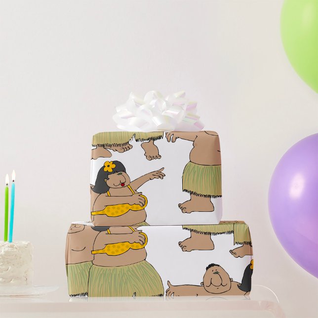 Papier Cadeau Danseurs Hula (Créateur téléchargé)