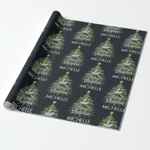 Papier Cadeau Danseuse de ballet de Noël personnalisée    