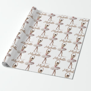 Papier Cadeau Danseuse de ballet de Noël personnalisée    