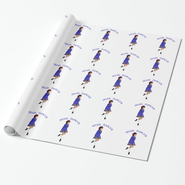 Papier Cadeau Danseuse de step irlandais - Bleu (Déroulé)