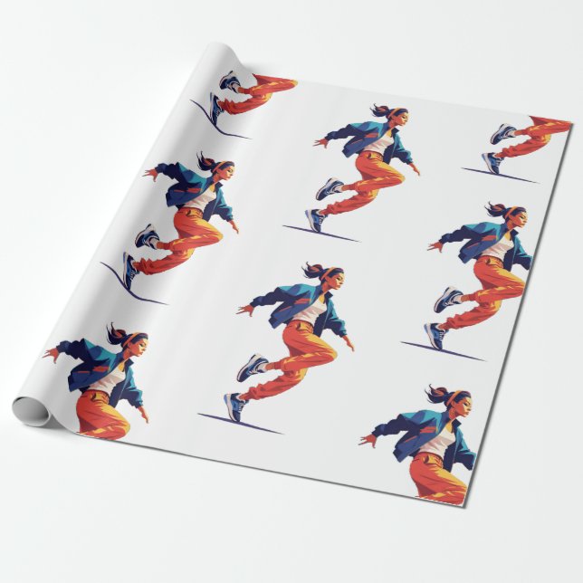 Papier Cadeau Danseuse Hip hop Thunder_Cove (Déroulé)