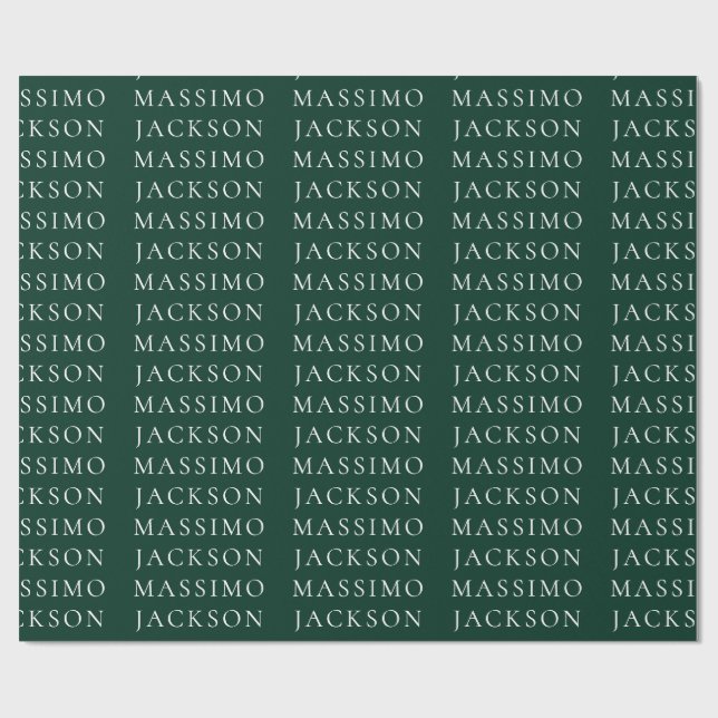 Papier Cadeau Dark Green Minimalist Plain Modern Aesthetic Look (Plat)