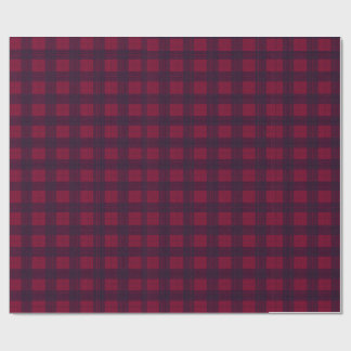 Papier Cadeau Dark Red and Navy Blue Tartan Wrapping Paper