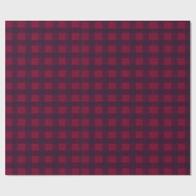 Papier Cadeau Dark Red and Navy Blue Tartan Wrapping Paper (Plat)