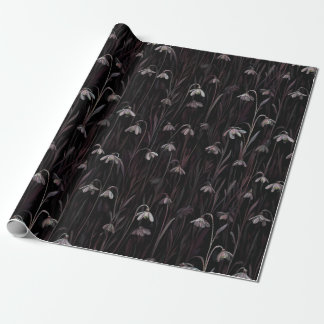 Papier Cadeau  Dark Snowdrop Wrapping Paper