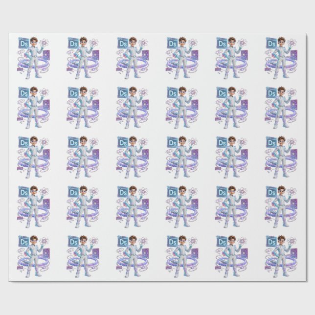Papier Cadeau Darmstadtium (Ds) – Atome  | COLLECTION ATOMIVRA (Plat)