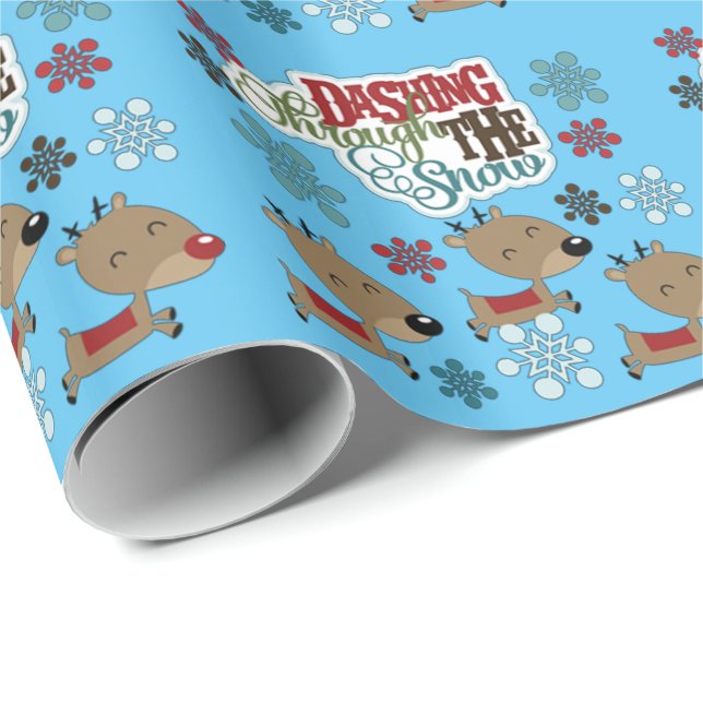 Papier Cadeau Dashing Lance La Neige (Coin rond)