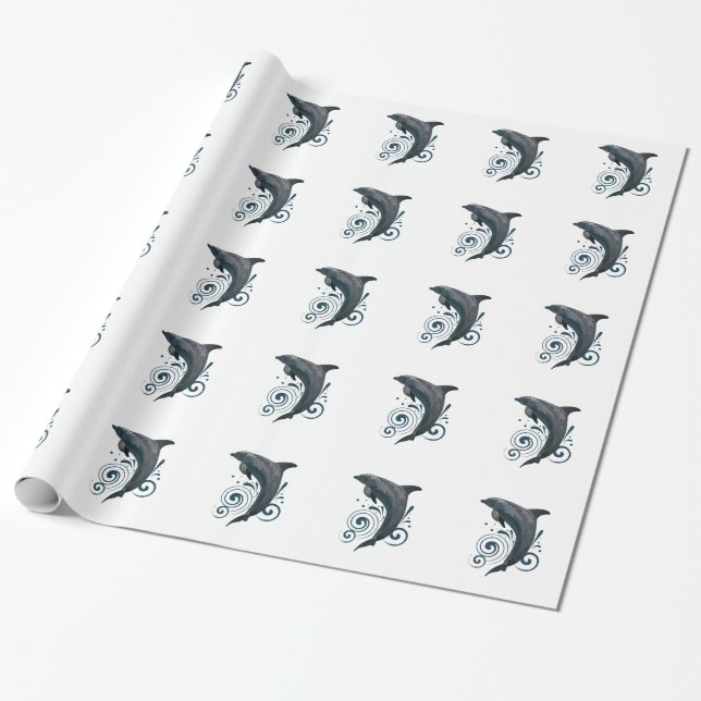 Papier Cadeau Dauphin (Déroulé)