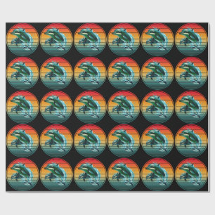 Papier Cadeau Dauphin Vintage Océan Créature Marine Dauphins