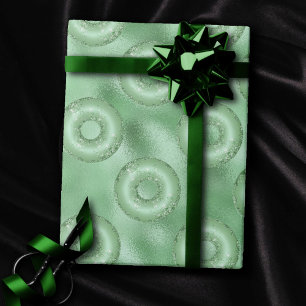 Papier Cadeau Dazzling Donuts Neo Mint Green Sparkly Motif