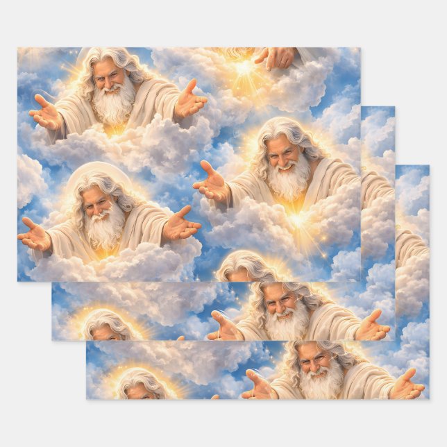 Papier cadeau de bienvenue céleste divin (Lot)