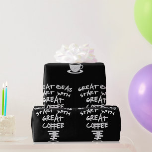 Papier Cadeau De Bonnes Idées Commencent Par Un Grand Café