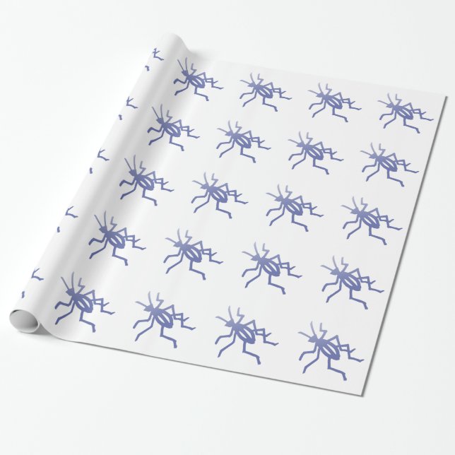 Papier cadeau de cricket violet (Déroulé)