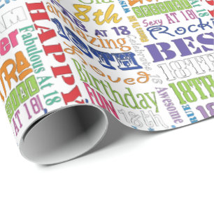 Papier Cadeau De fête d'anniversaire cadeaux uniques et 18èmes