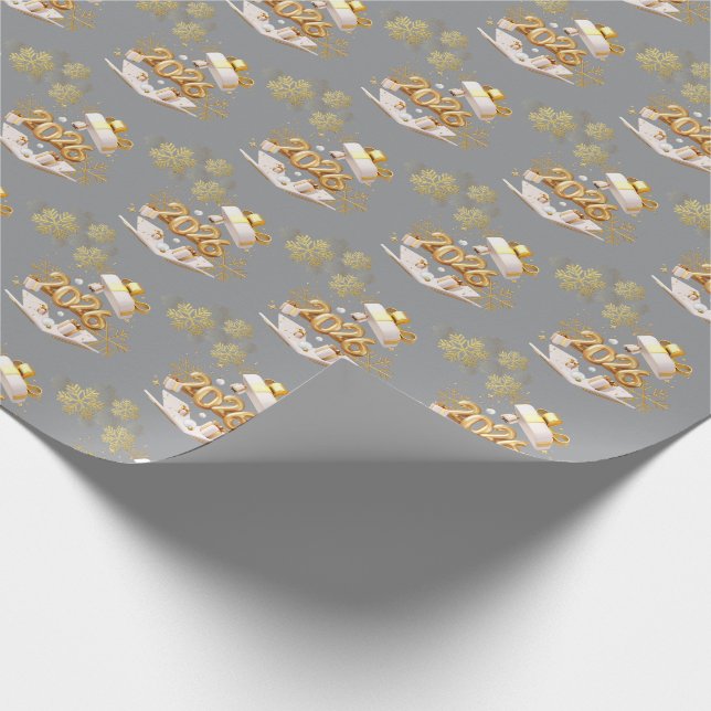Papier Cadeau de Fête Moderne en Or (Coin)