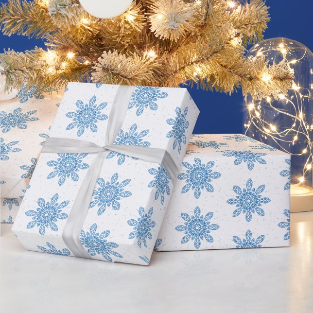 Papier cadeau de flocon de neige d'hiver (Vacances)