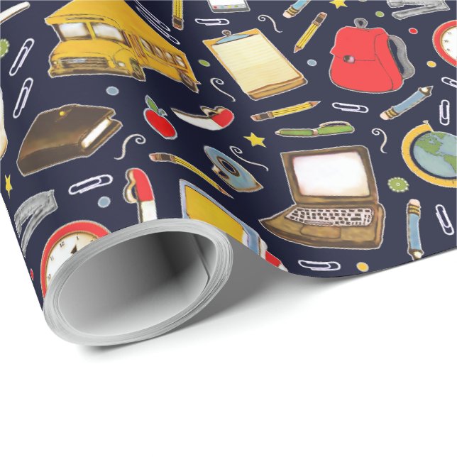 Papier cadeau de l'enseignant de l'école (Coin rond)