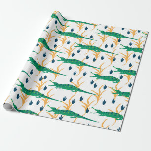 Papier Cadeau De mignons crocodiles sans couture motif. Animaux 