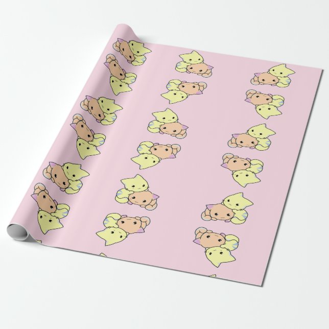 Papier Cadeau De mignons petits culs roses (Déroulé)