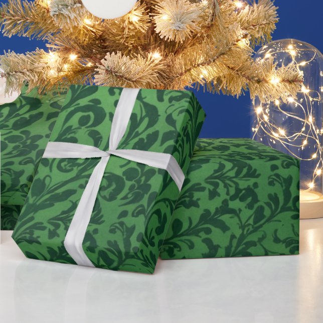 Papier cadeau de naissance floral vert victorien c (Vacances)