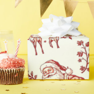 Papier cadeau de Noël à motif toile rouge vintage