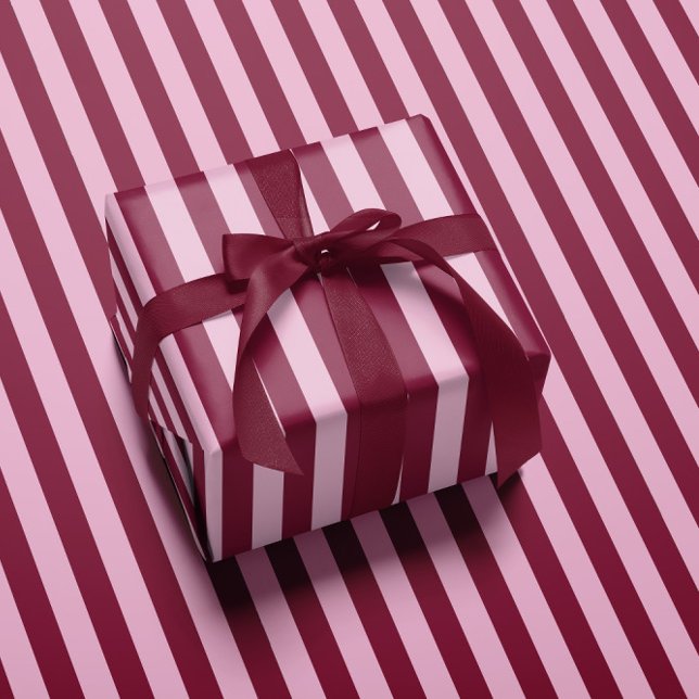 Papier cadeau de Noël à rayures rose rouge (Créateur téléchargé)