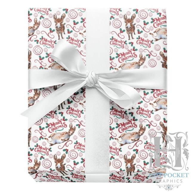 Papier cadeau de Noël Âne Fantaisiste (Créateur téléchargé)